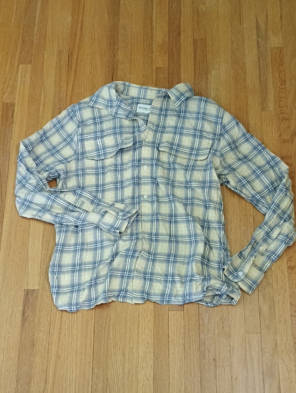 Abercrombie & Fitch Blue and Cream Plaid Shirt